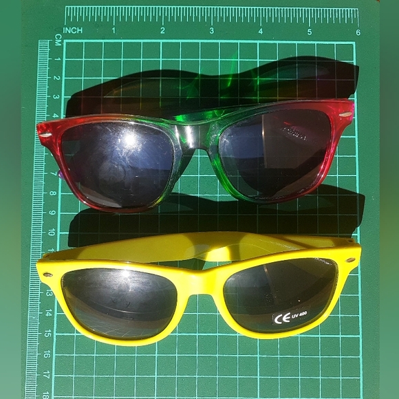 2 for 1 boozy swag rainbow and lime green sunglasses. Happy Pride! - Picture 6 of 13